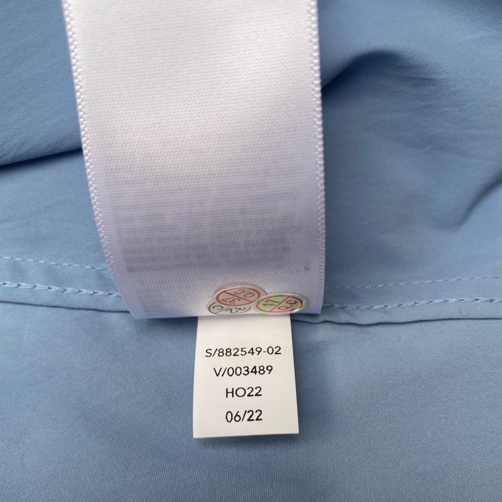 NWT Athleta Oversized Poplin Top Button Up Long Sleeve Heron Blue Women’s Medium - Picture 7 of 13